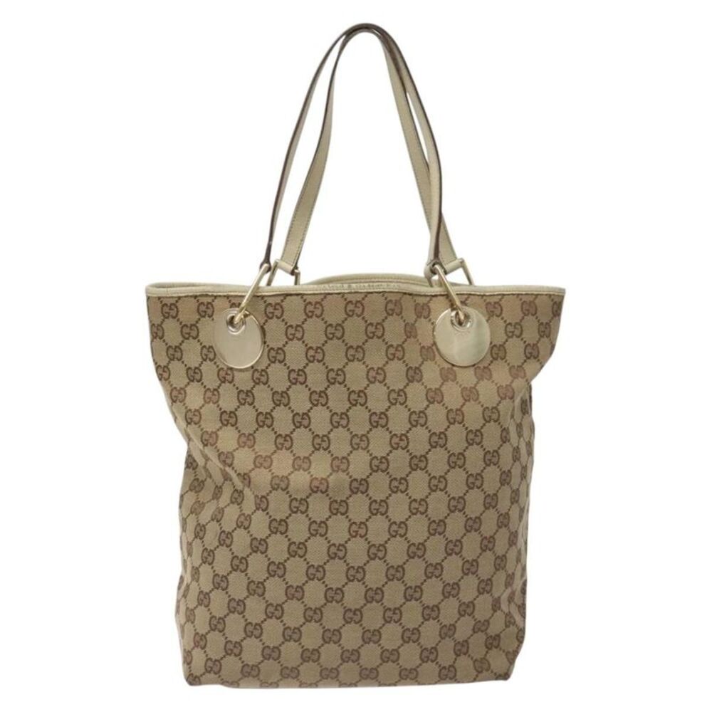 Gucci Gg Canvas Canvas Beige Canvas Tote Bag Bag